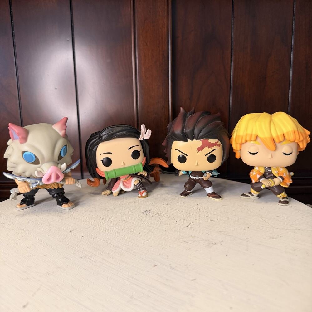 Demon Slayer Funko Pop Lot Nezuko Zenitsu Inosuke Giyu Anime Figures